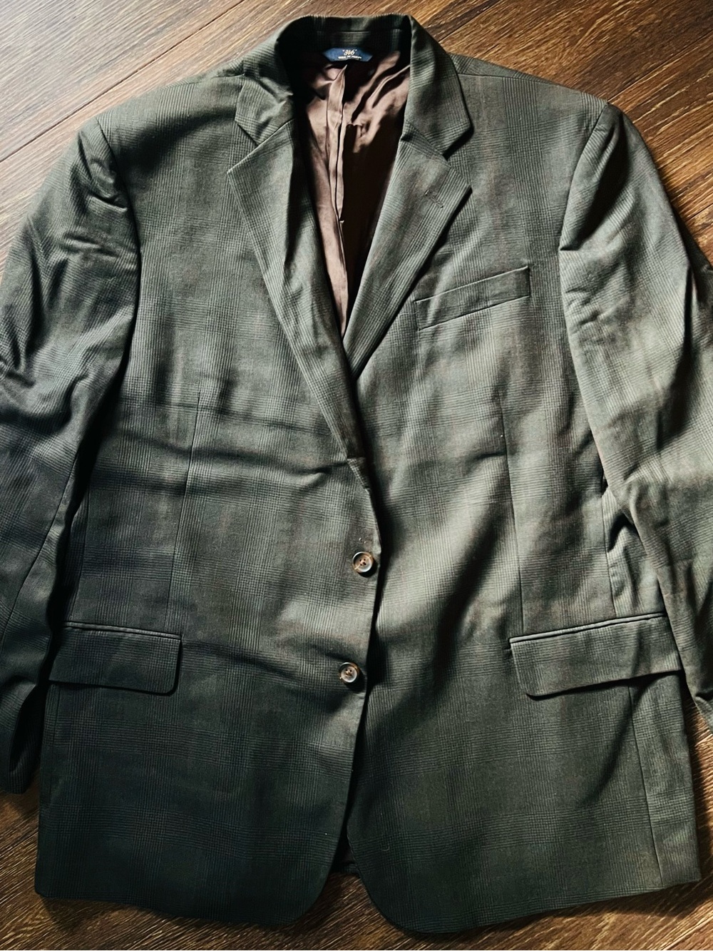 BROOKS BROTHERS “346” Men's Dark Green Glen Plaid Classic Two-Button Blazer 46R